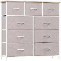 Somdot Kledingkast met 9 lades, asgrijs, 100x99x30 cm