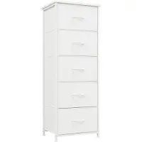Somdot Kledingkast met 5 lades, wit, 30x42x114,5 cm