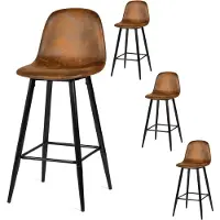 Dripio Set van 4 barkrukken, vintage stijl, kunstleer, metalen poten, 45,5 x 49 x 103,5 cm