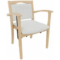 Erides GmbH Armstoel Alexander met opstahulp – Zorgstoel met opstahulp en armleuningen – Zitdiepte 52 cm. Bekleding: Kunstleer "Clean" van Walter Grau. Bodemglijders: Kunststof, wit