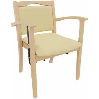 Erides GmbH Armstoel Alexander met opstahulp – Zorgstoel met opstahulp en armleuningen – Zitdiepte 52 cm. Bekleding: Clean-stof Como crème, Bodemsteunen: wit kunststof