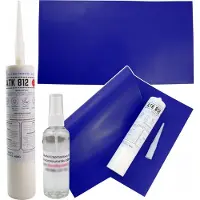 DARO Narzędzia PVC-reparatiekit voor zwembaden, geschikt voor zowel droge als natte reparaties. Grote reparatiepleister van 50 x 27 cm voor pontons