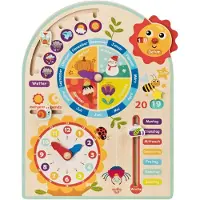 PLAXSOON Kalenderklok - Jaarklok - Kinderklok - Houten speelgoed - Educatief speelgoed - Klok - Seizoenen - Weer (gemaakt van hout)