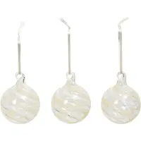 Broste Copenhagen Swirl kerstbal Off White-Clear