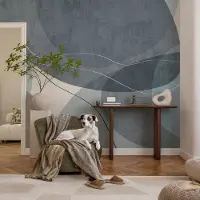 Coloray Vliesbehang - Blauw Snellijm Behang - 250x104 cm - Moderne Abstractie Fotobehang Vlies - Hal behang Abstractie - Muurschildering - Woonkamer behang