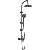 vidaXL - Douche - systeem - Zwart - Roestvrij - staal - 21 - x - 48 - x - 112 - cm
