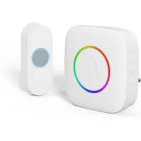 Q-Link gong - battery operated - plug-through - beldruk - licht - wit