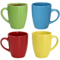 Excellent houseware koffie mok Granada - set 4x stuks - multi kleur - 360 ml - mokken - keramiek