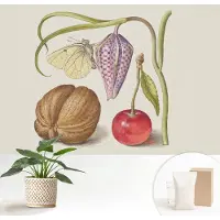 Wallfluent Fotobehang - Romig Vliesbehang - 152x104 cm - Vlinderplant Muurschildering - Slaapkamer behang Bloemen En Planten - Fotobehang Vlies - Gang behang