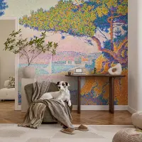 Coloray Vliesbehang - Blauw Snellijm Behang - 152x104 cm - Kleurrijk Landschap Fotobehang Vlies - Hal behang Landschappen - Muurschildering - Woonkamer behang