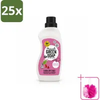 Marcel's Green Soap 25 x - Wasverzachter - Patchouli & Cranberry - Zachte frisheid - 30 Wasbeurten - 750 ml - Bulkverpakking - Wasverzachter - Douchemop - Wasgoed verzachter