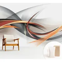 Wallfluent Fotobehang - Wit Vliesbehang - 312x219 cm - Abstracte Dynamica Fotobehang Vlies - Hal behang Abstractie - Muurschildering - Woonkamer behang