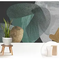 Wallfluent Fotobehang - Groente Vliesbehang - 208x146 cm - Abstracte Geometrie Muurschildering - Slaapkamer behang Deel - Fotobehang Vlies - Gang behang