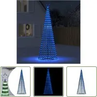 The Living Store Kerstboomverlichting - Buiten - 100 x 300 cm - 8 verlichtingsstanden - Groene dennennaalden - 688 LEDs - Blauw licht