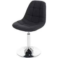 Mendler Set van 6 eetkamerstoelen, model HWC-A60, draaistoel, chroomframe, donkergrijze bekleding