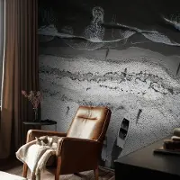 Coloray Vliesbehang - Grijs Snellijm Behang - 250x104 cm - Rust Aan Het Strand Muurschildering - Gang behang Landschappen - Fotobehang Vlies - Slaapkamer behang