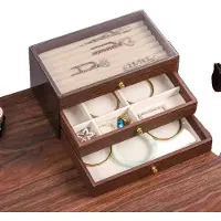 OEM Sieradendoos, fluweel, meerlaags ontwerp, 2 stuks