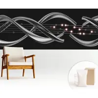 Wallfluent Fotobehang - Zwart Vliesbehang - 250x104 cm - Gevlochten Patroon Fotobehang Vlies - Hal behang Abstractie - Muurschildering - Woonkamer behang