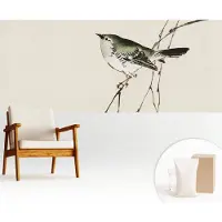 Wallfluent Fotobehang - Wit Vliesbehang - 250x104 cm - Harmonieuze Vogel Fotobehang Vlies - Woonkamer behang Dieren - Muurschildering - Hal behang
