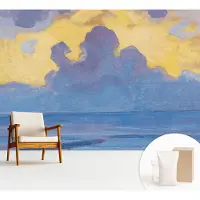 Wallfluent Fotobehang - Wit Vliesbehang - 312x219 cm - Wolkenlandschap Muurschildering - Slaapkamer behang Landschappen - Fotobehang Vlies - Slaapkamer behang