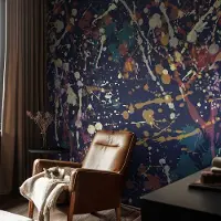 Coloray Vliesbehang - Marine Snellijm Behang - 250x250 cm - Kleurrijke Abstractie Muurschildering - Slaapkamer behang Abstractie - Fotobehang Vlies - Slaapkamer behang