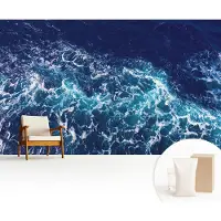 Wallfluent Fotobehang - Marine Vliesbehang - 416x254 cm - Zeegolven Fotobehang Vlies - Woonkamer behang Landschappen - Muurschildering - Hal behang