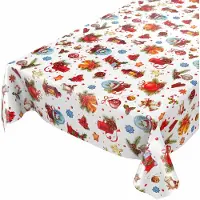 ANRO Kerstballen Rood-Wit Tafelzeil Rechthoekig 350x140 cm