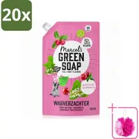 Marcel's Green Soap 20 x Marcel’s Green Soap – Wasverzachter – Patchouli & Cranberry - Navulling – 750 ml - Bulkverpakking - Wasverzachter - Douchemop - Navulling