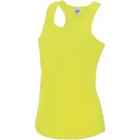 Awdis sport singlet voor dames - neon geel - mouwloos shirtje - polyester - lucht doorlatend - snel drogend XL
