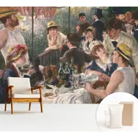 Wallfluent Fotobehang - Bruin Vliesbehang - 312x219 cm - Zomerfeest Fotobehang Vlies - Woonkamer behang Mensen - Muurschildering - Hal behang