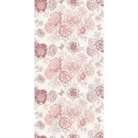 Bimago Zelfklevend Behang – Pink flowers on white background – 49 x 1000 cm – 4,9 m² – Meerkleurig – Modern Wandbehang voor Woonkamer, Slaapkamer, Kinderkamer en Kantoor
