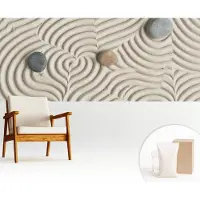 Wallfluent Fotobehang - Wit Vliesbehang - 250x104 cm - Harmonieuze Golven Fotobehang Vlies - Woonkamer behang Teksten - Muurschildering - Woonkamer behang