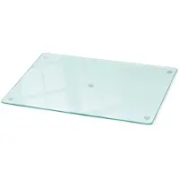 Wallfluent Glazen Snijplank - 40 x 30 cm - Transparant Anti-Slip Snijplanken - Rechthoekig - Dienblad - Keukenbenodigdheden - Snijplank Glas