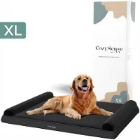 CozySense Orthopedisch Hondenkussen 100 X 70 cm - Maat XL - Waterdicht - Geschikt Als Benchkussen & Hondenbed - Wasbare Hoes - Zwart