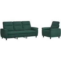 vidaXL Bankstel 2 pcs Donkergroen Stof