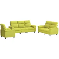 vidaXL Bankstel 3 pcs Lichtgroen Stof