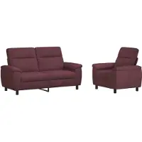 vidaXL Bankstel 2 pcs Paars Stof