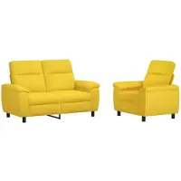 vidaXL Bankstel 2 pcs Licht Geel Stof