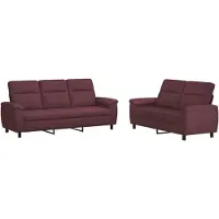 vidaXL Bankstel 2 pcs Paars Stof