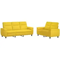 vidaXL Bankstel 2 pcs Licht Geel Stof
