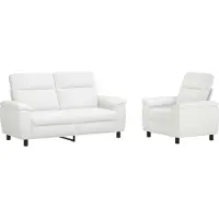 vidaXL Bankstel 2 pcs Wit Stof