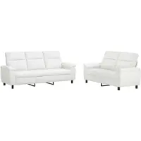 vidaXL Bankstel 2 pcs Wit Stof