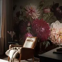 Coloray Vliesbehang - Bruin Snellijm Behang - 208x146 cm - Bloemenpracht Muurschildering - Slaapkamer behang Bloemen En Planten - Fotobehang Vlies - Slaapkamer behang
