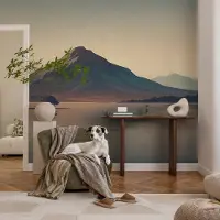 Coloray Vliesbehang - Grijs Snellijm Behang - 152x104 cm - Berglandschap Muurschildering - Gang behang Landschappen - Fotobehang Vlies - Slaapkamer behang