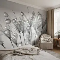Coloray Vliesbehang - Wit Snellijm Behang - 104x70 cm - Natte Delicatesse Muurschildering - Gang behang Bloemen En Planten - Fotobehang Vlies - Slaapkamer behang