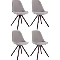 CLP Toulouse Set van 4 Stoelen - Rond frame - Fluweel grijs cappuccino