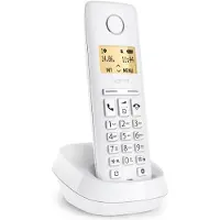 Gigaset PURE 100, analoge/DECT-telefoon, draadloze headset, luidsprekerfunctie, 50 nummers, nummerherkenning, wit