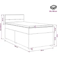 vidaXL Boxspringbed met matras, lichtgrijs, 90 x 190 cm, gestoffeerd