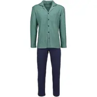 Ringella Katoenen Heren pyjama pijnboomgroen - Groen - Maat - 60