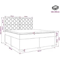 vidaXL Boxspringbed met matras, lichtgrijs, 140 x 190 cm, fluweel